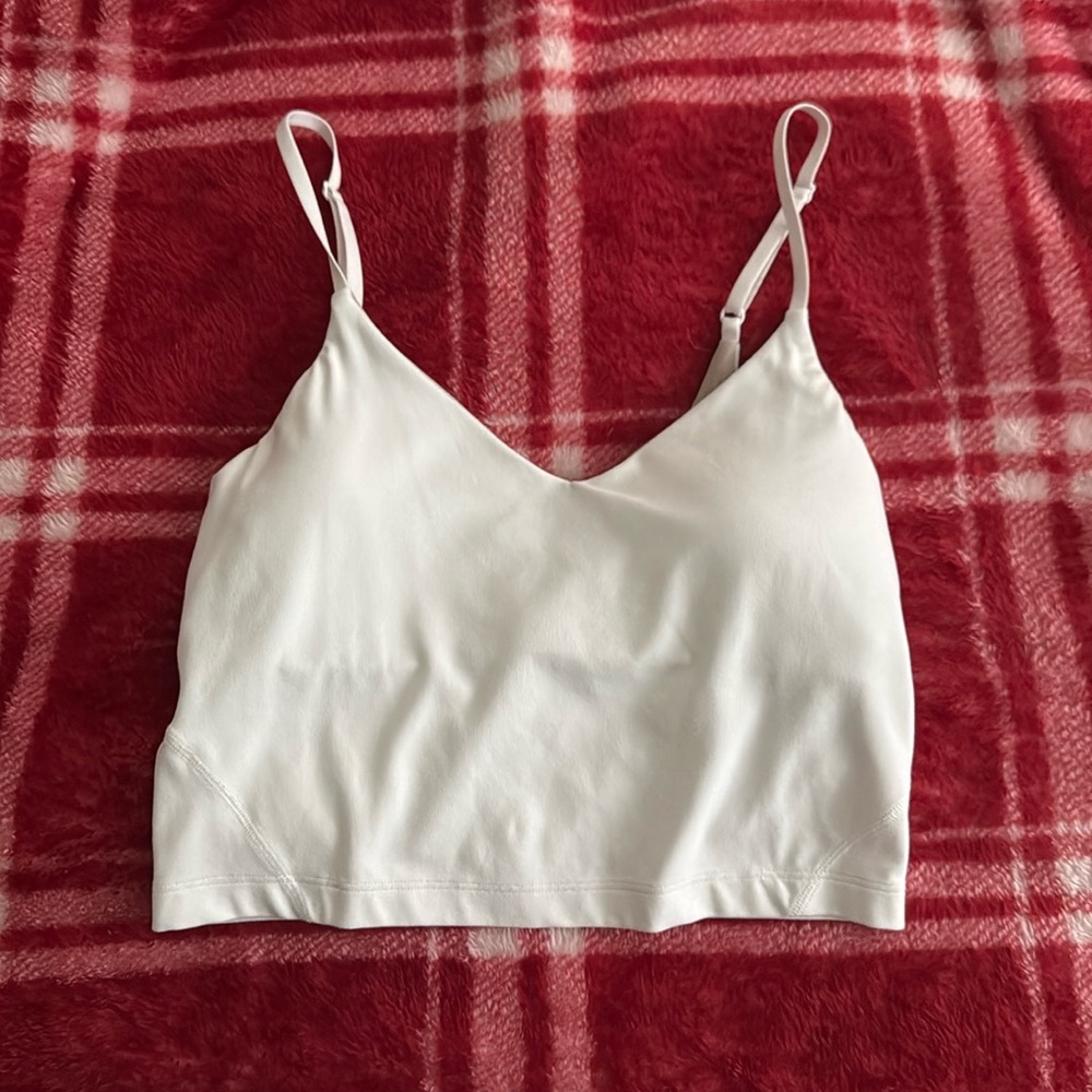 lululemon align cropped cami tank white size 4